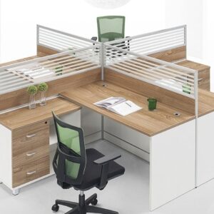 STATION TRAVAIL 4PLS 18L2012 2820*2820*1100 MELAMIN TP-904 MAR+GREY