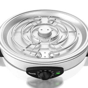 CREPIERE ELECTRIQUE SAACHI PLAT 33CM NL-3M-1864 3EN1 INOX NOIRE-BLANC