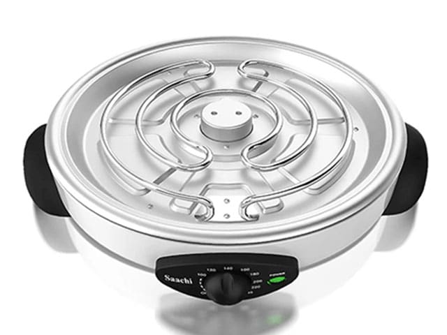 CREPIERE ELECTRIQUE SAACHI PLAT 33CM NL-3M-1864 3EN1 INOX NOIRE-BLANC